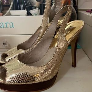 MK gold heels, only worn once